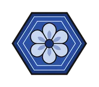 亀甲に花